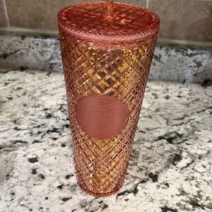 Rose gold Christmas tumbler